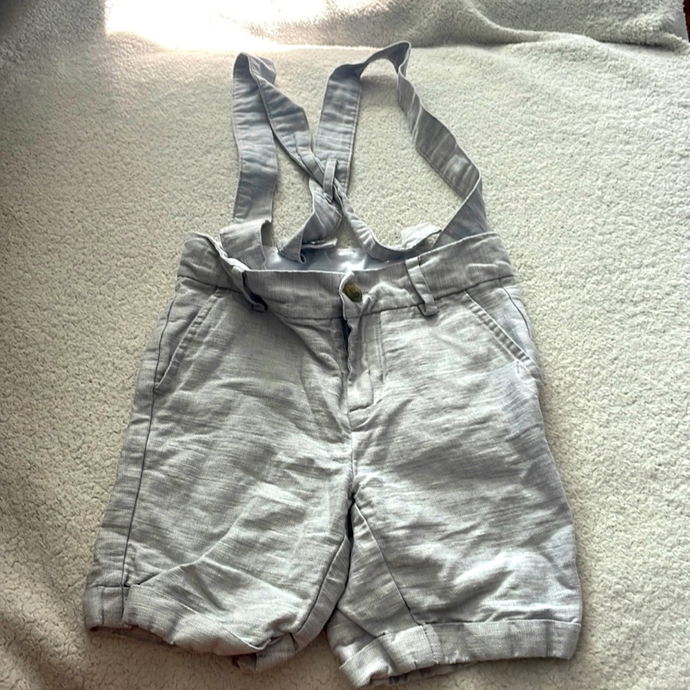 LINEN SUSPENDER SHORT Janie and Jack Size 4